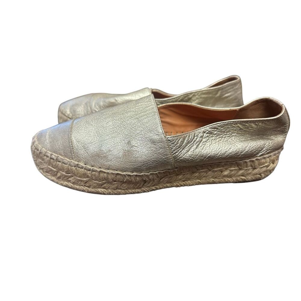 LK Bennett Talia Espadrilles Metallic Leather EU 39 US 8.5Gold